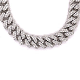 21.00 CT. Diamond Cuban Chain in 14KT Gold (11.5mm) - White Carat - USA & Canada